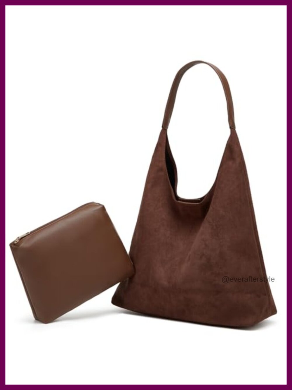 Faux Leather Suede Tote Bag Retro Large Capacity Handbag Shoulder Satchel Work